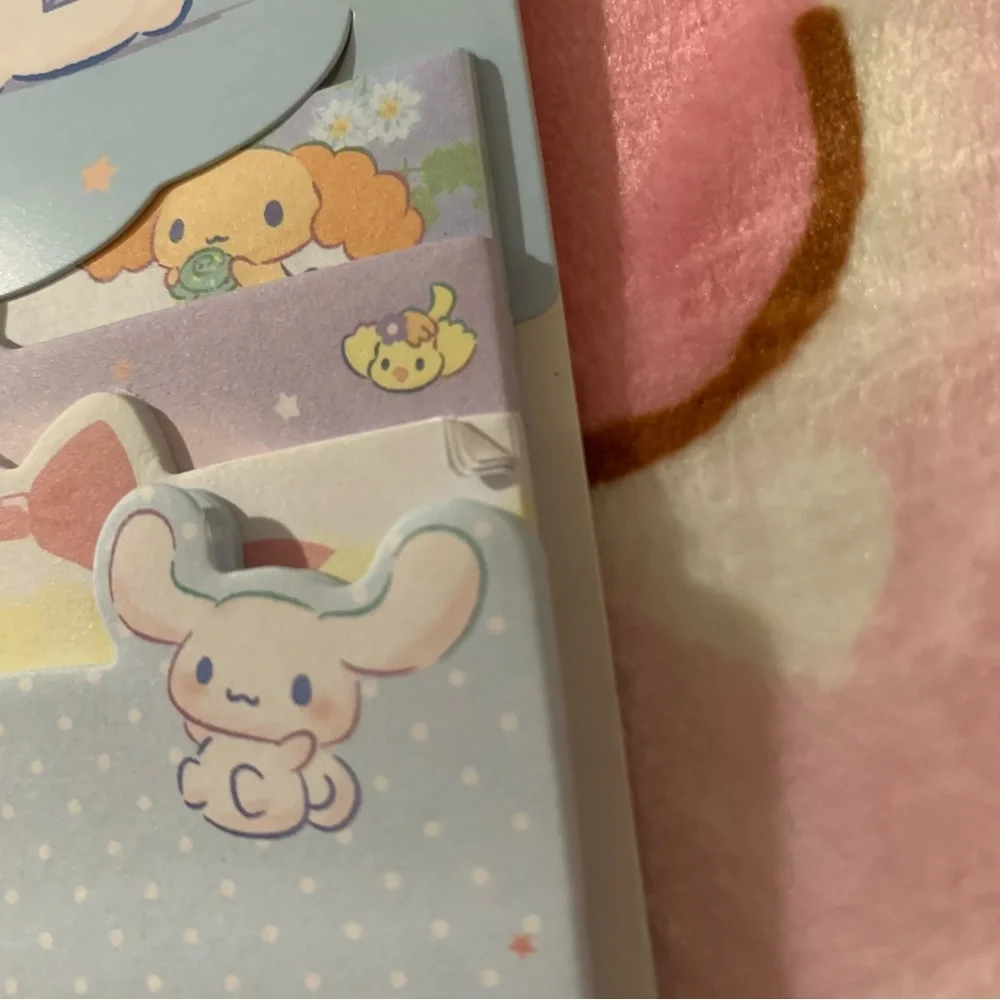 Baby Blue Cinnamoroll 4 Style Sticky Note Memo Slips with Built-in Holder